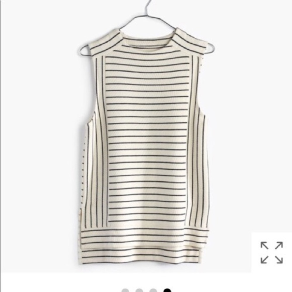MADEWELL - Sleeveless funnelneck top in stripe